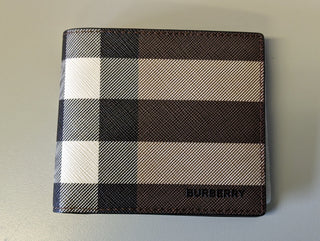 Burberry Check and Leather Bifold Wallet - Dark Birch Brown