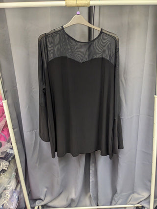 Sheer Mesh Blouse Black UK 28