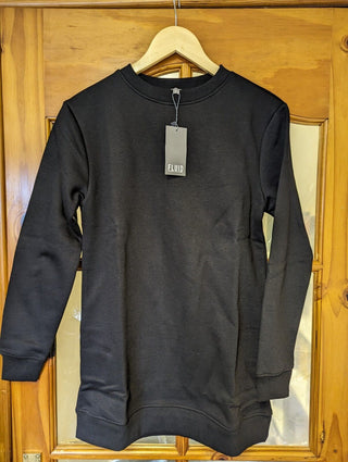 Fluid Plain Sweatshirt - Black size 8