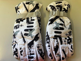 ski gloves white black M