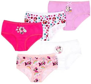 Minnie Mouse Knickers for Girls Cotton Briefs Pack of 5 Disney Underwear Age 2-6