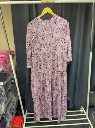 Pink Floral Summer Maxi Dress 3XL