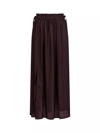 Great Plains City Gingham Midi Skirt, Cocoa Black 14