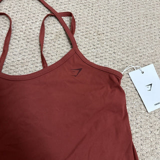 GYMSHARK Elevate Strappy Tank, Rust Red,S,