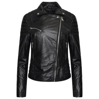 Barneys Originals Women’s Leather Jacket with Textured Detail – Clara