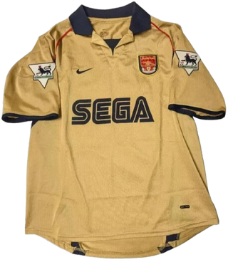 Arsenal 2001 Away Sega Gold Top - Henry 14 On The Back - Medium *SEE DESCRPTION*