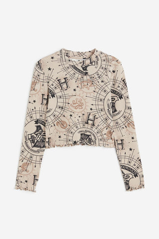 H&M Hogwarts Printed jersey top - Beige 10-12 Years