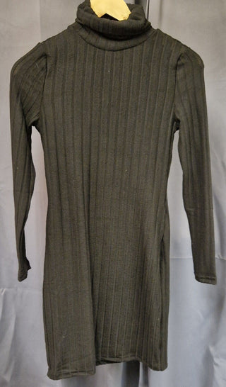 Unbranded Black Ribbed Long Sleeve Turtle Neck Dress - S