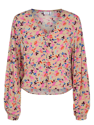 Numph Nuria Shirt EU 40 Pink Flower Petal Light Blouse