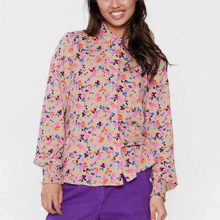 Numph Nuria Shirt EU 40 Pink Flower Petal Light Blouse