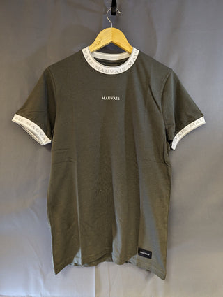 Mauvais Taped Tee With Badge - Khaki Small