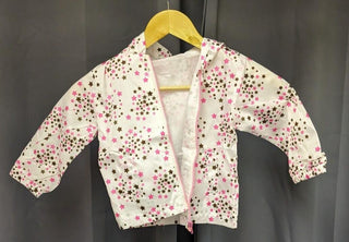 Star shapes Pink Black and White Kid's Raincoat 2 Year Old