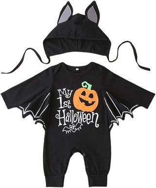 PythJooh Unisex Baby 'My 1st Halloween' One-piece Outfit with Hat