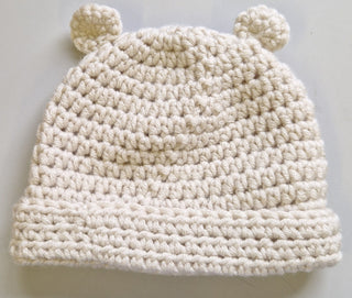 Knitted Hat & Mittens Baby - White