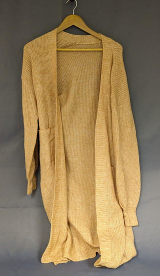 Shein Long Length Knit Cardigan Beige/Cream Large