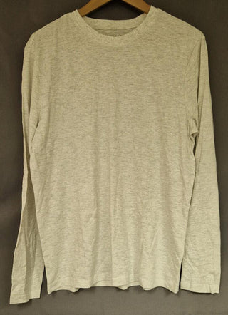 Primark Long Sleeve T-Shirt Marl Grey - M