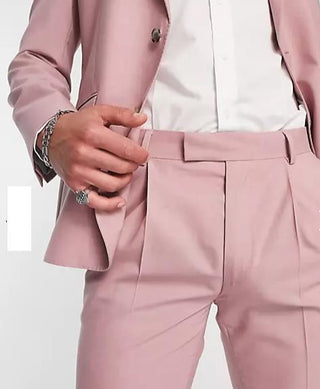 Noak premium wool-rich skinny suit trousers in pastel pink -  W34 L30