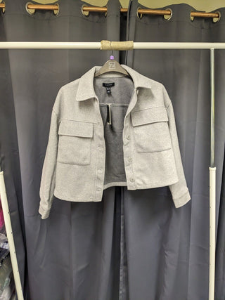 New Look Cropped Jacket Grey UK 12