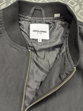 Jack Jones Bomber Jacket - Black Large