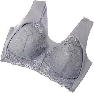 Comfort Bra For Women - Front Closure and Breathable - Grey - XXXL