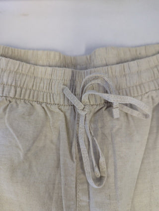 H&M Linen-Blend Joggers - Light Beige - Medium