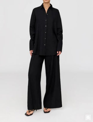 Tala Linn Blnd Wide Leg Pants Black Medium Womans