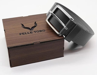 PELLE TORO Adventurer Leather Belt for Men - Black