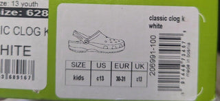 Crocs Kids Classic Clogs In White Size - C13