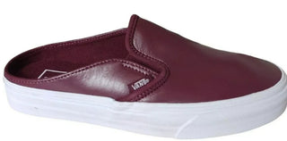 Vans classic mule slip on maroon leather shoes size UK 6